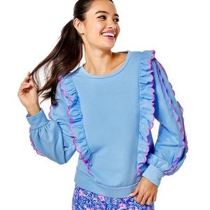 Lilly Pulitzer Blue Sweatshirt with Pink Accents